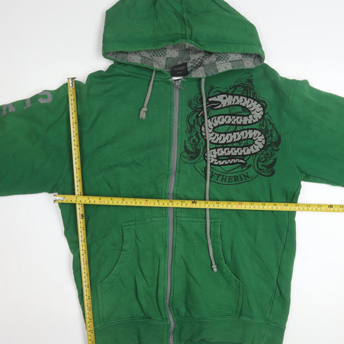 Warner Bros Harry Potter Slytherin Green Full Zip Hoodie Men's S