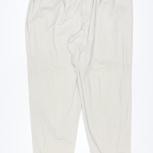 Lee Men’s Beige Cotton Pleated Chino Trousers Size L Relaxed Fit