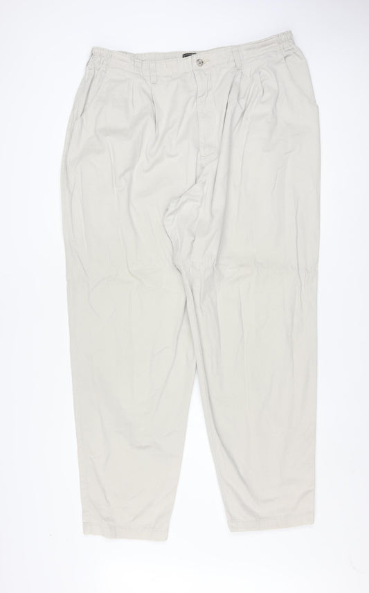 Lee Men’s Beige Cotton Pleated Chino Trousers Size L Relaxed Fit