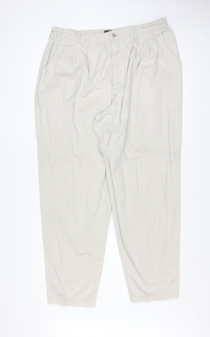 Lee Men’s Beige Cotton Pleated Chino Trousers Size L Relaxed Fit