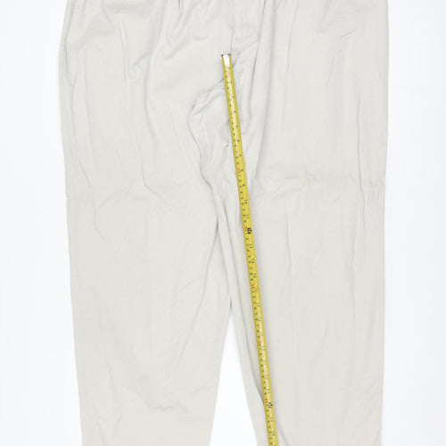 Lee Men’s Beige Cotton Pleated Chino Trousers Size L Relaxed Fit