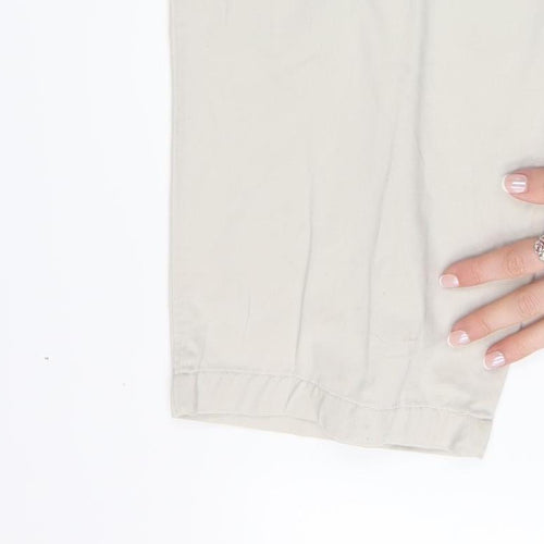 Lee Men’s Beige Cotton Pleated Chino Trousers Size L Relaxed Fit