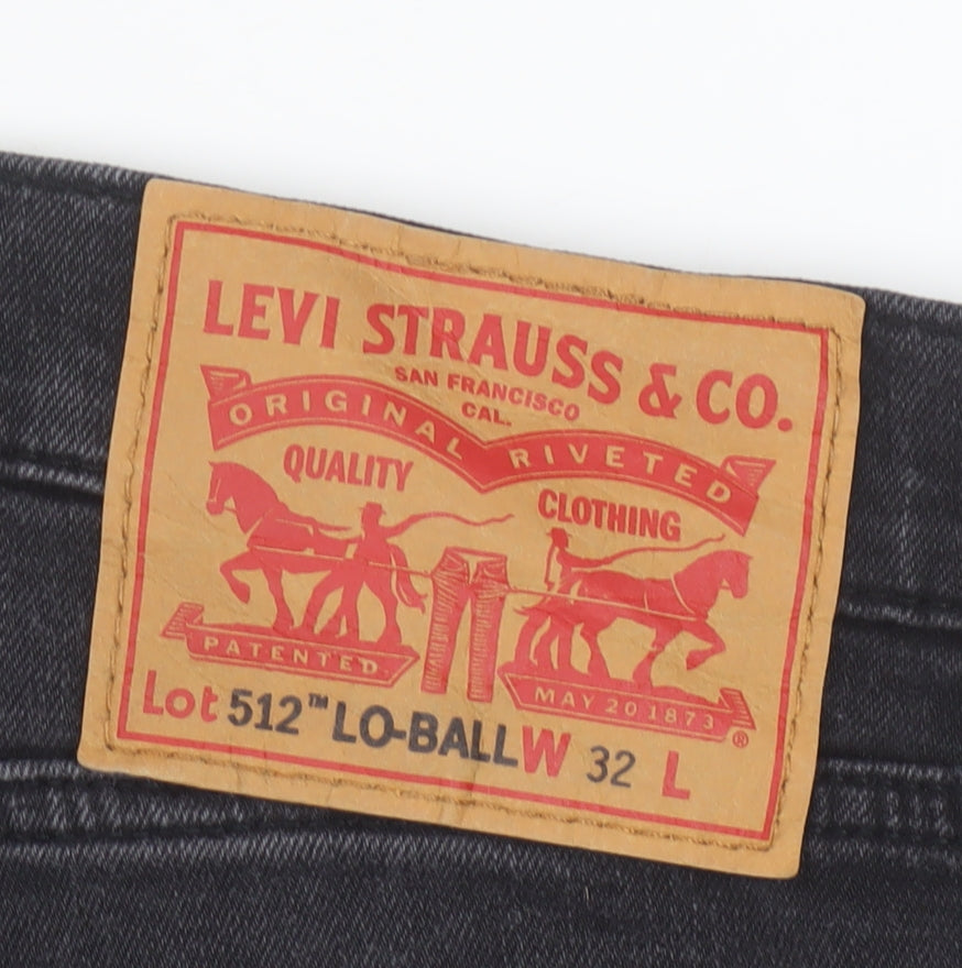 Levi’s 512 Lo-Ball Mens Black Slim Fit Jeans W32 L32