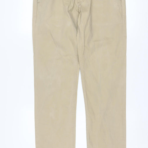 Levi’s Men Beige Chino Trousers W32 L34 Cotton Regular Fit