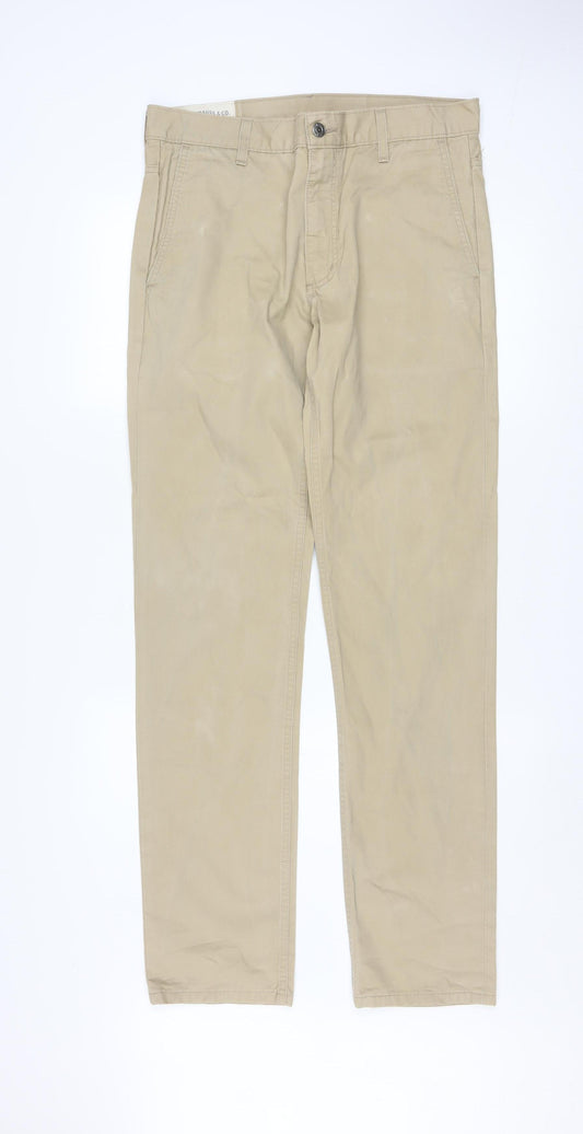 Levi’s Men Beige Chino Trousers W32 L34 Cotton Regular Fit