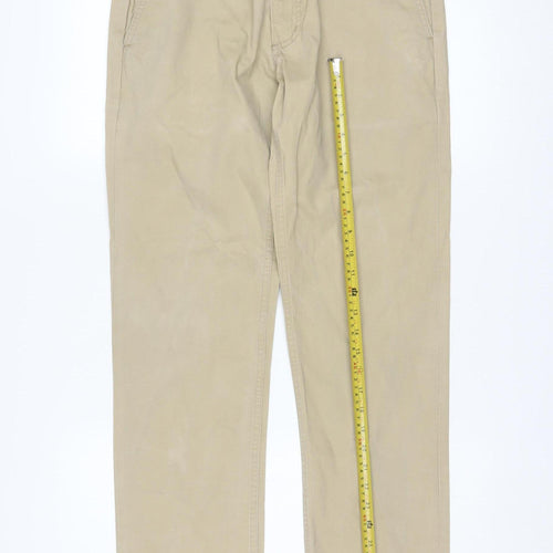 Levi’s Men Beige Chino Trousers W32 L34 Cotton Regular Fit