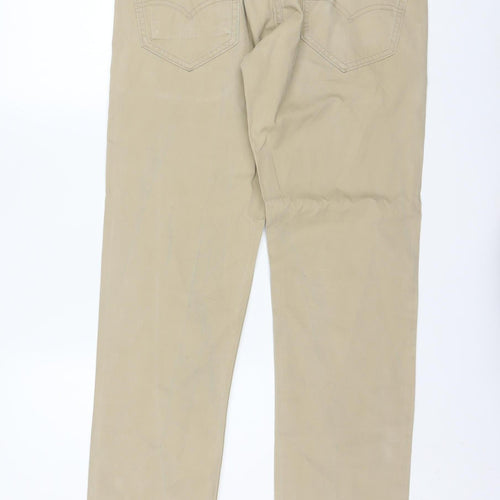 Levi’s Men Beige Chino Trousers W32 L34 Cotton Regular Fit