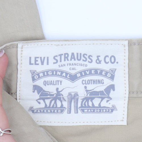 Levi’s Men Beige Chino Trousers W32 L34 Cotton Regular Fit