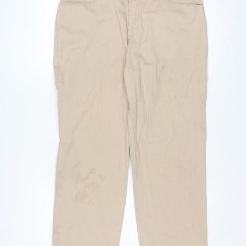 Lee Men’s Beige Relaxed Fit Chino Trousers Size 12S
