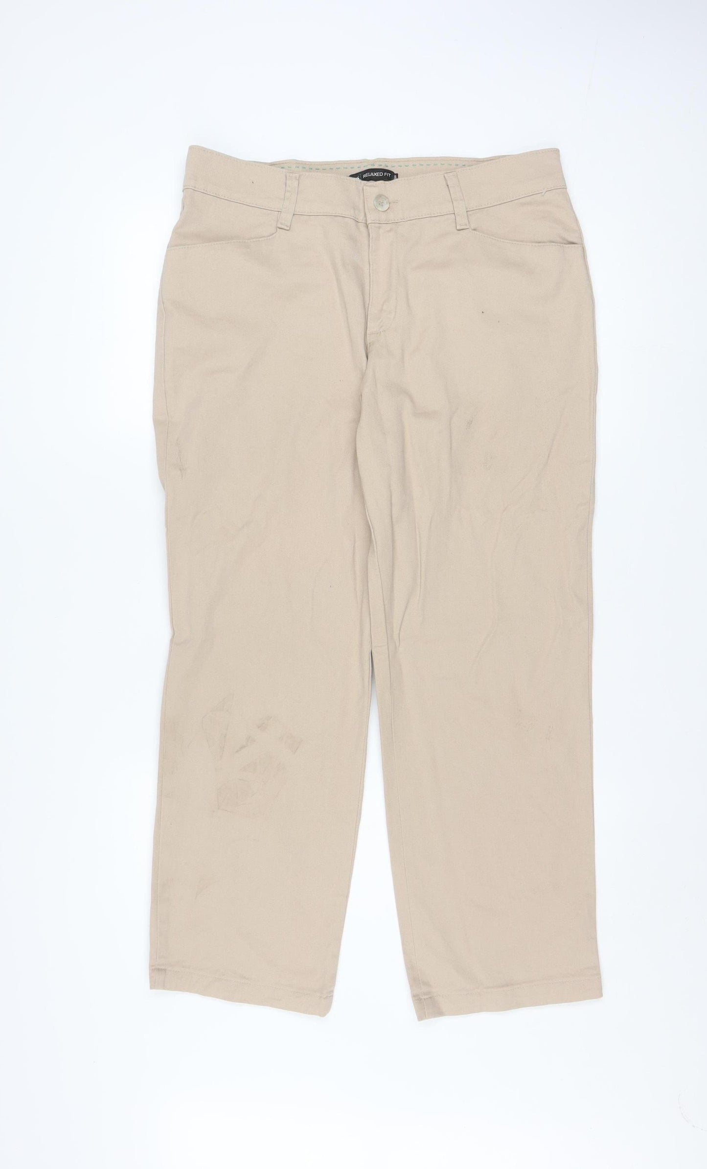 Lee Men’s Beige Relaxed Fit Chino Trousers Size 12S