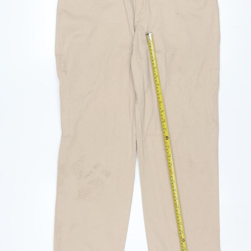 Lee Men’s Beige Relaxed Fit Chino Trousers Size 12S