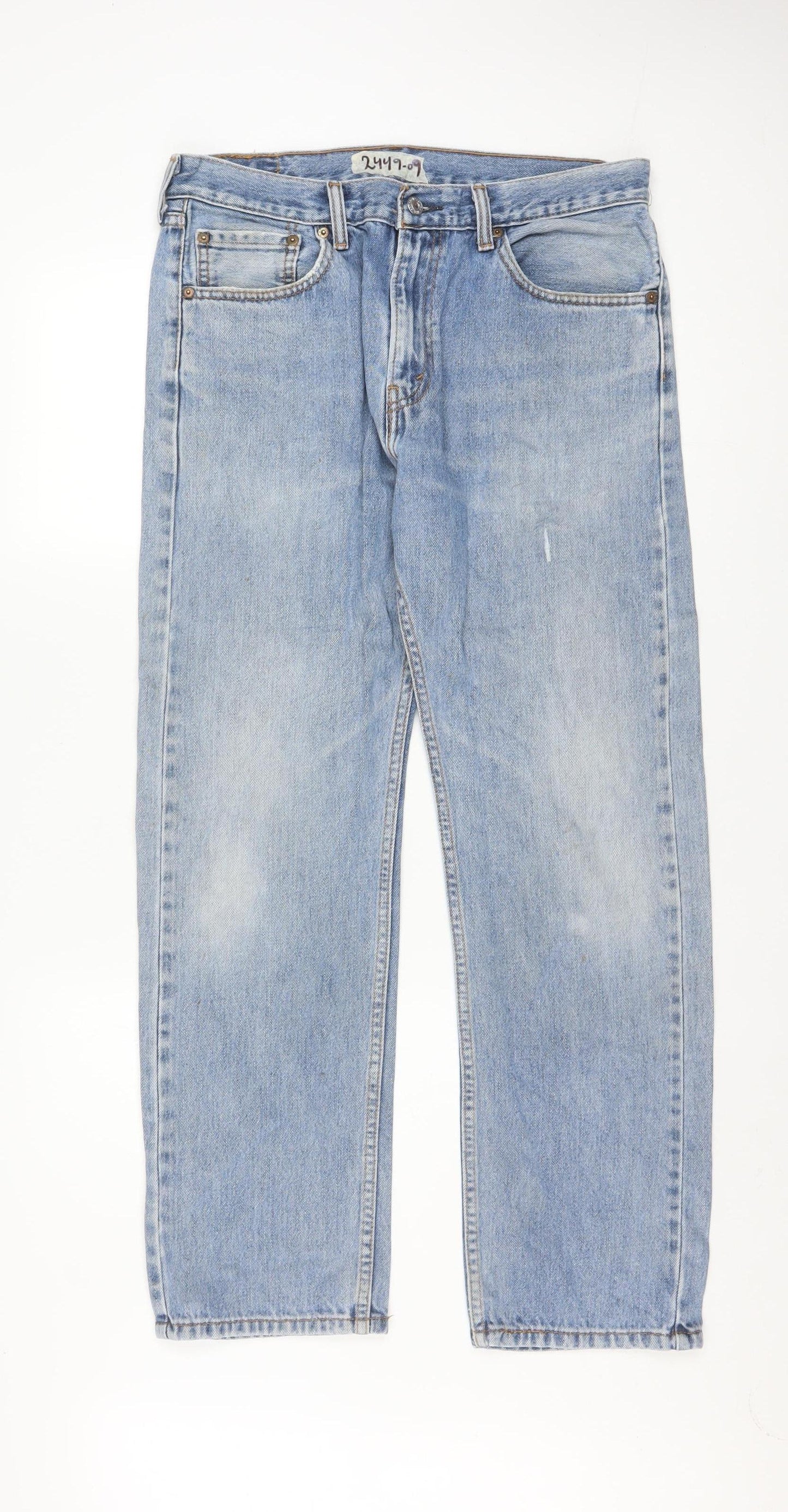 Levi's Men's Blue 505 Light Wash Straight Denim Jeans W33 L30