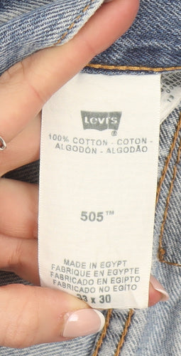 Levi's Men's Blue 505 Light Wash Straight Denim Jeans W33 L30