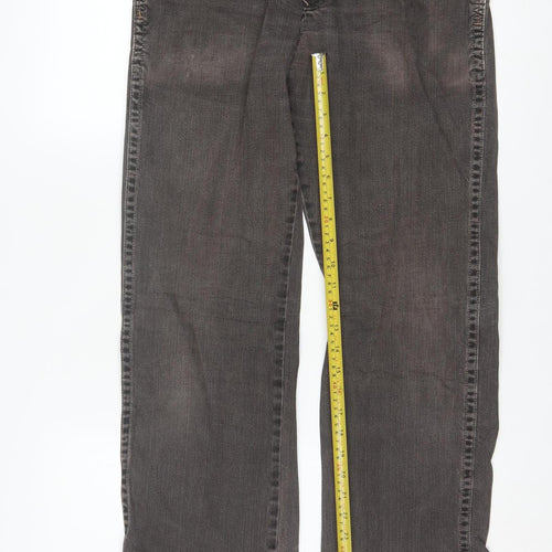 Wrangler Men’s Grey Roxboro Straight Leg Jeans W33 L34 Regular Fit