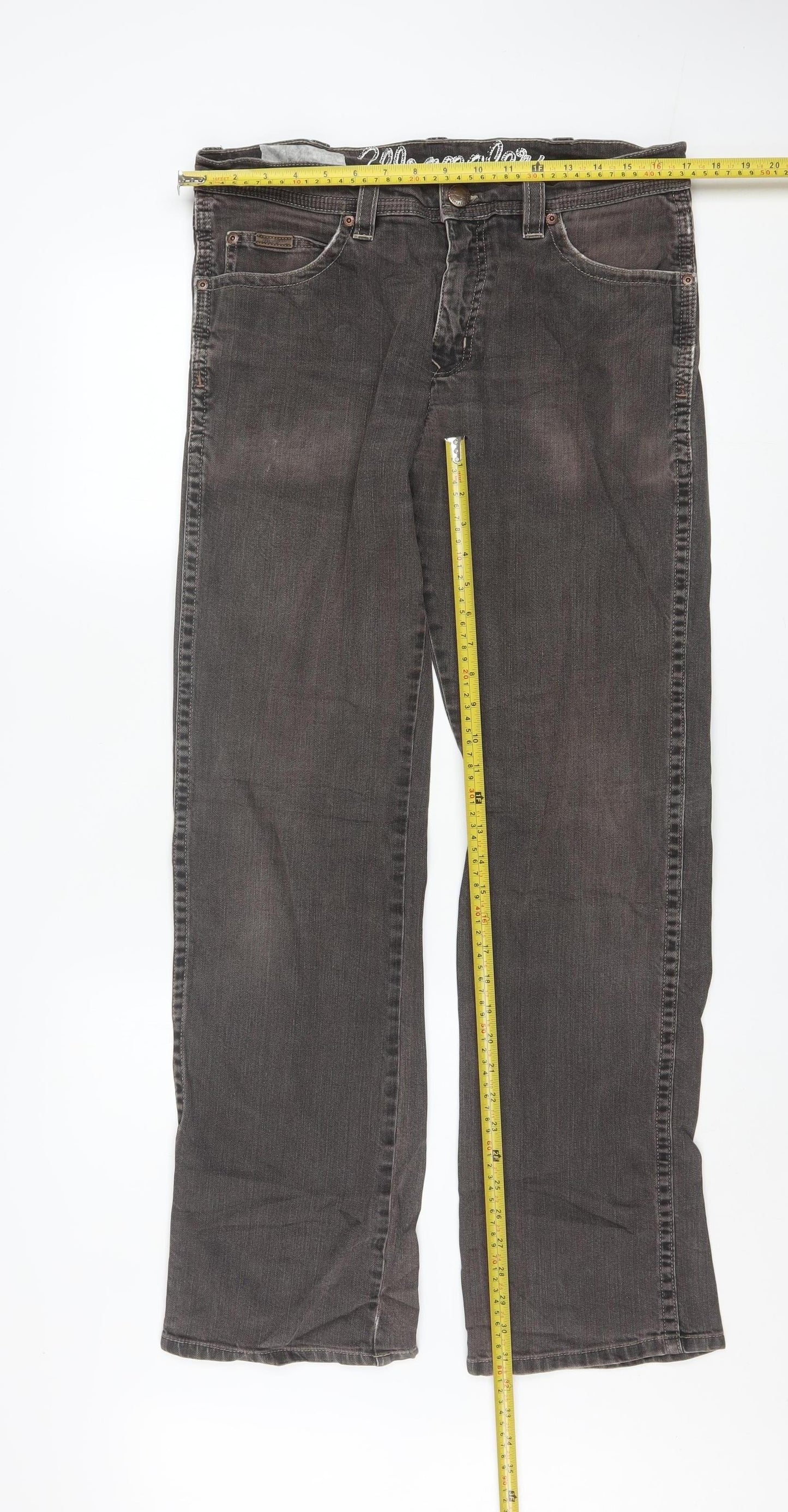 Wrangler Men’s Grey Roxboro Straight Leg Jeans W33 L34 Regular Fit