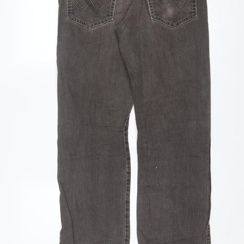 Wrangler Men’s Grey Roxboro Straight Leg Jeans W33 L34 Regular Fit