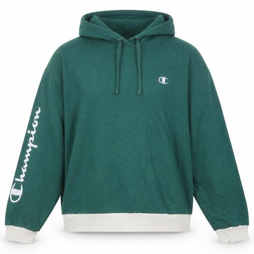 Champion Women Green Pullover Hoodie XL Cotton Blend Logo Sweatshirt