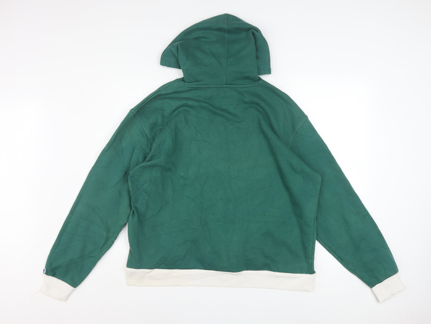 Champion Women Green Pullover Hoodie XL Cotton Blend Logo Sweatshirt