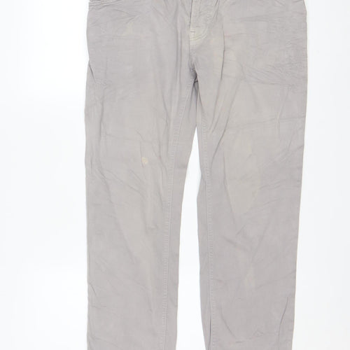 Hugo Boss Men's Grey Regular Fit Chino Trousers 34W 34L