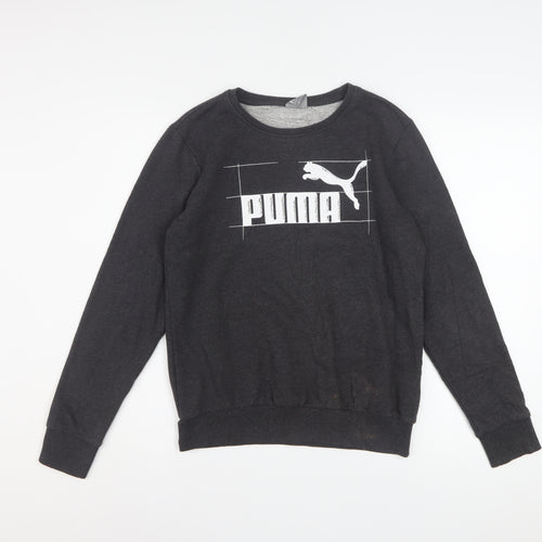 Puma Womens Black Size 12 Crew Neck Pullover Sweatshirt