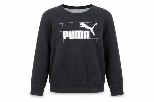 Front view of Puma women’s black, size UK 12, crew neck pullover sweatshirt