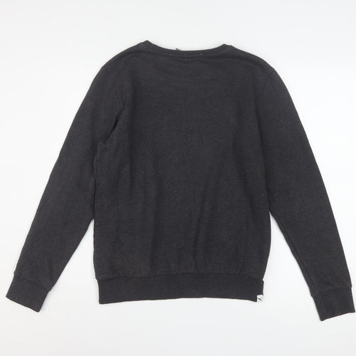 Puma Womens Black Size 12 Crew Neck Pullover Sweatshirt