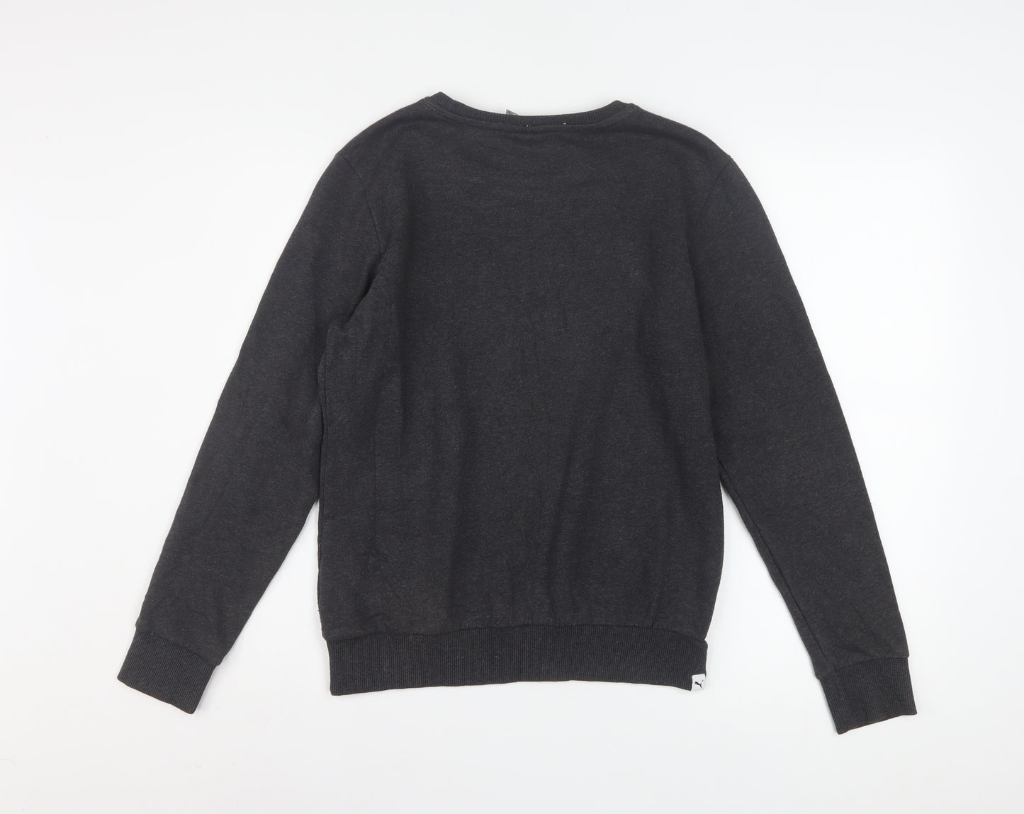 Puma Womens Black Size 12 Crew Neck Pullover Sweatshirt