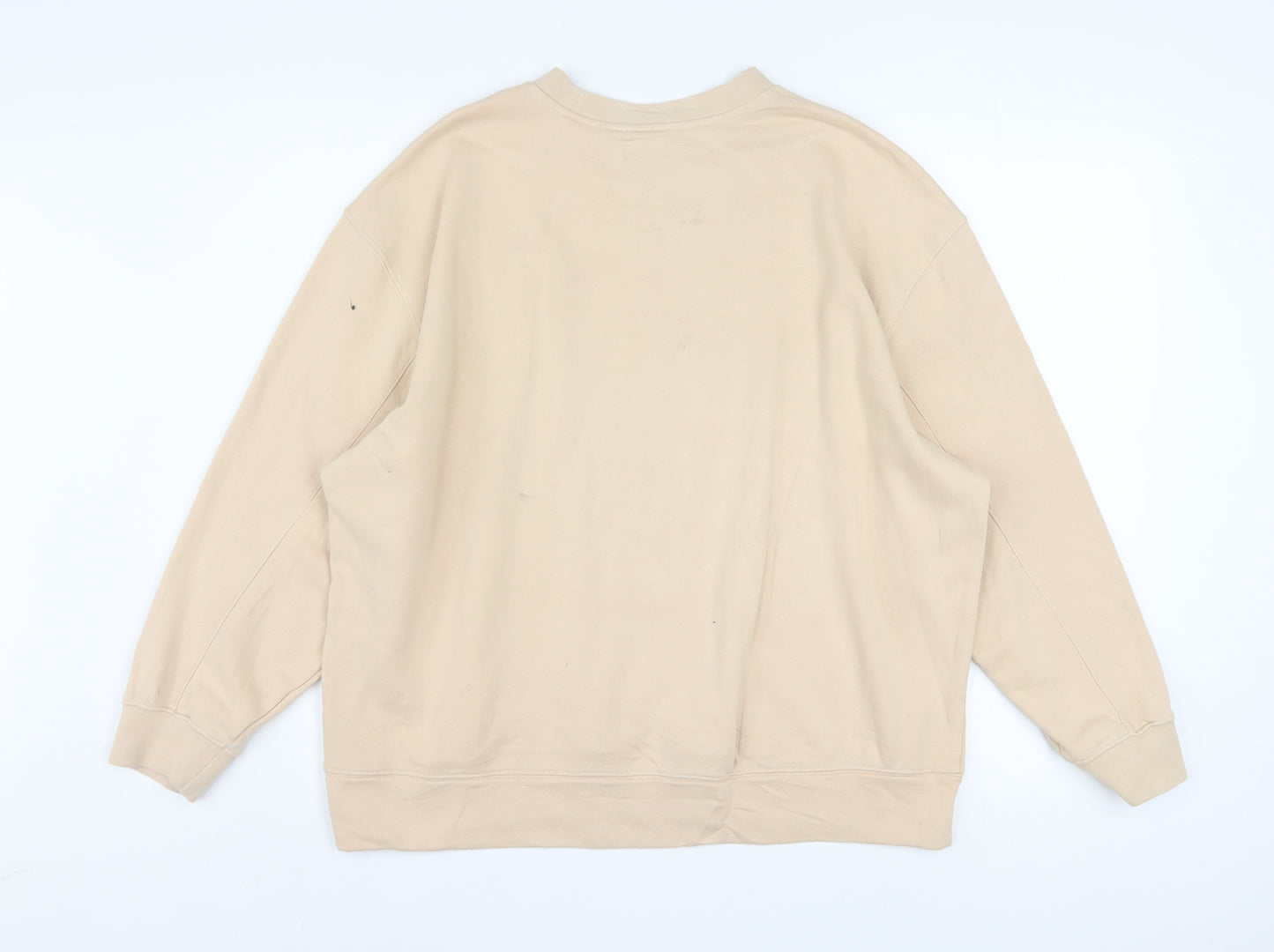 Adidas Womens Beige Crew Neck Sweatshirt Size 12 Cotton Blend Casual
