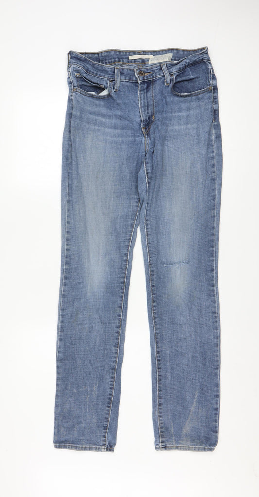 Levi's Women's Blue 712 Slim Straight Mid Rise Stretch Denim Jeans Size 12