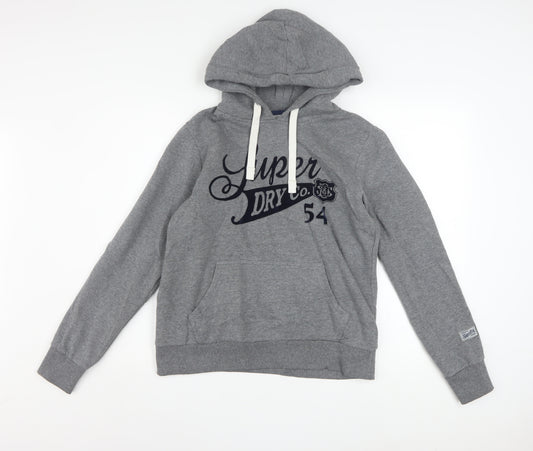 Superdry Women's Grey Pullover Hoodie Size 10 Osaka Graphic
