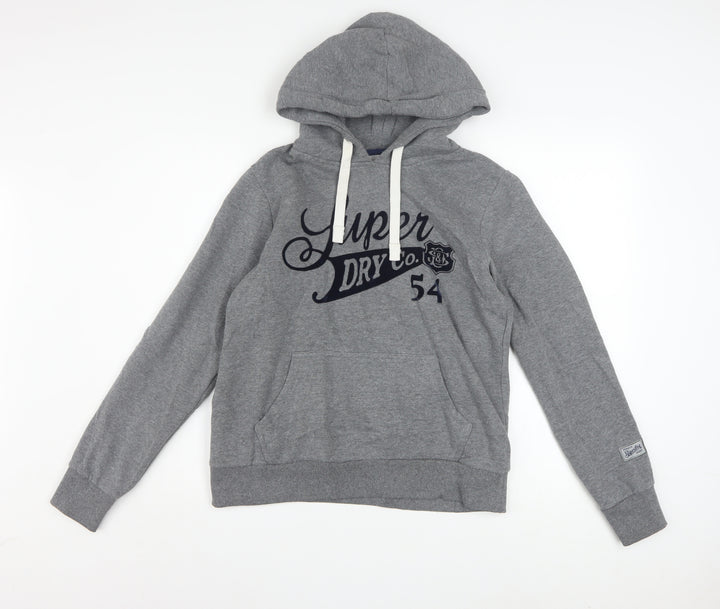 Superdry Women's Grey Pullover Hoodie Size 10 Osaka Graphic