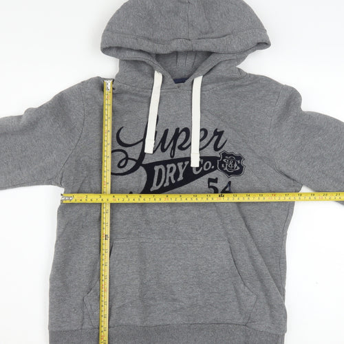 Superdry Women's Grey Pullover Hoodie Size 10 Osaka Graphic