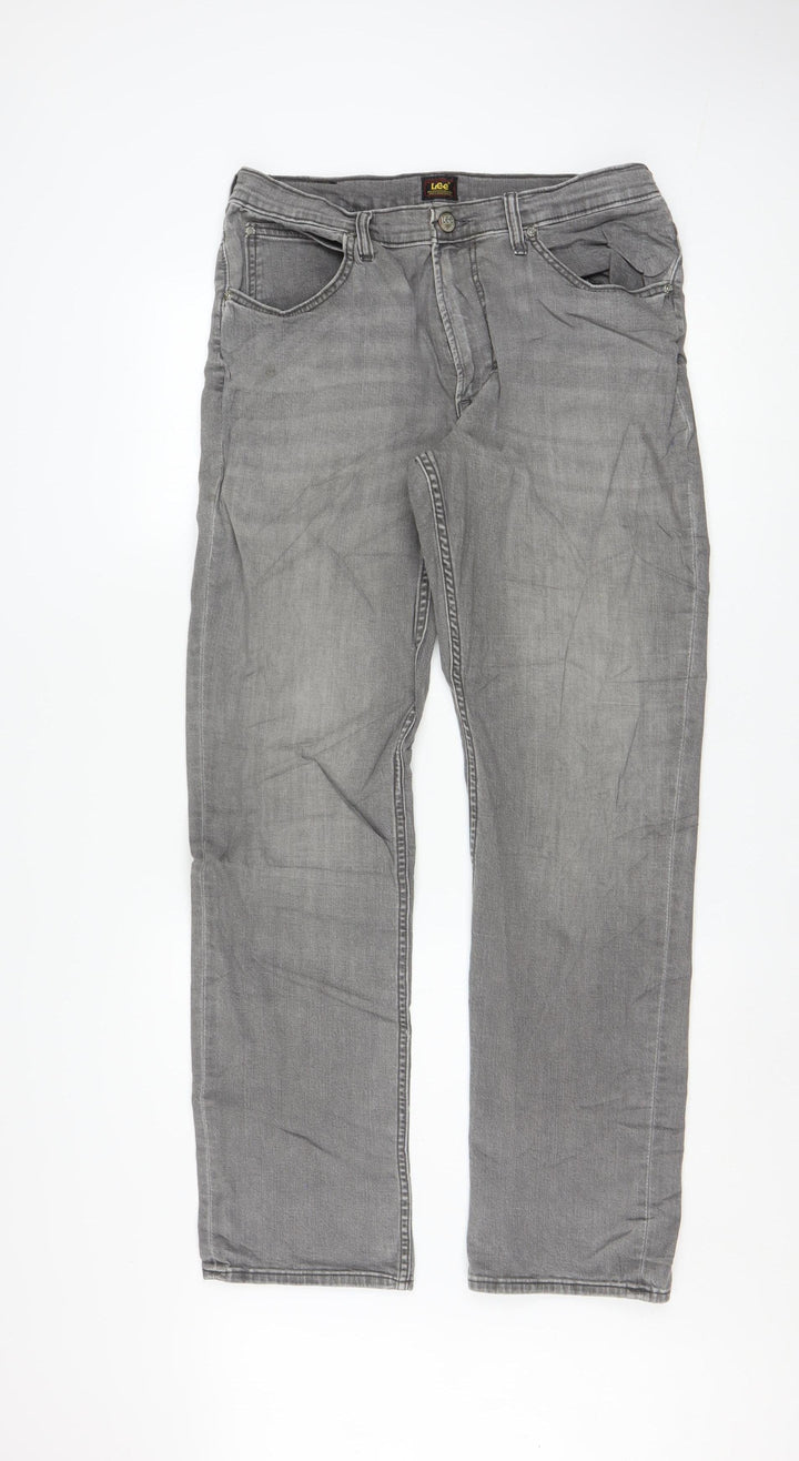 Lee Men's Grey Brooklyn Straight Fit Jeans W34 L32