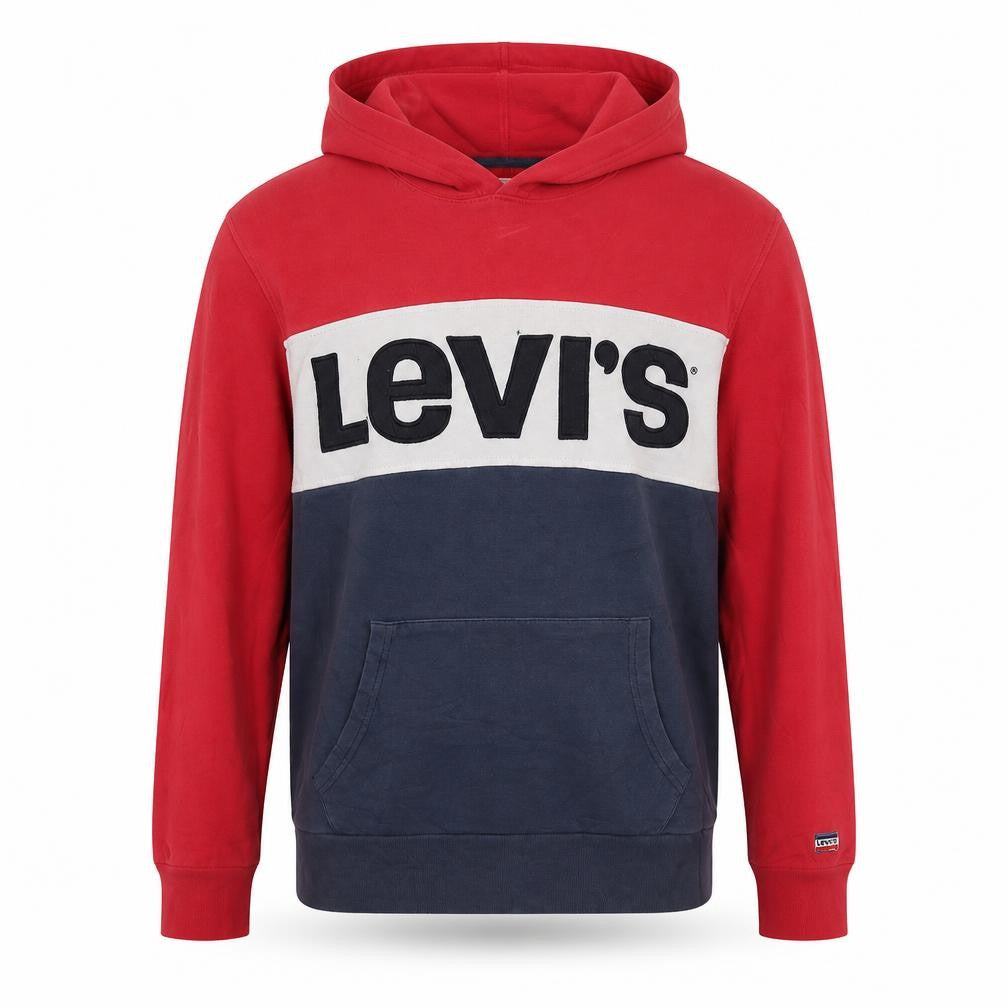 Front view of Levi's Men's Multicoloured Pullover Hoodie M Logo Cotton Sweatshirt