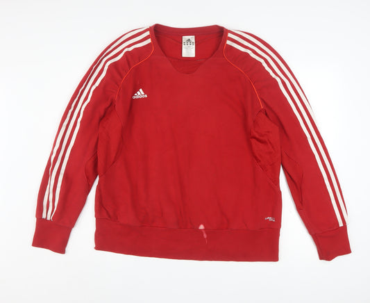 Adidas Women Red 2XL Pullover Sweatshirt Climalite Cotton Blend