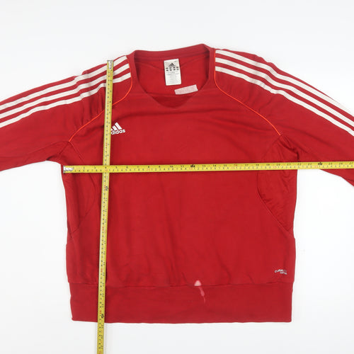Adidas Women Red 2XL Pullover Sweatshirt Climalite Cotton Blend
