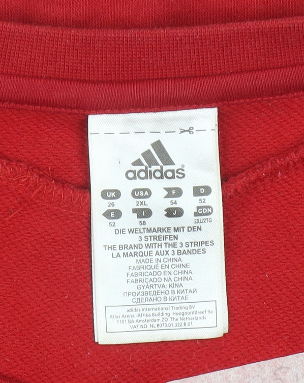Adidas Women Red 2XL Pullover Sweatshirt Climalite Cotton Blend
