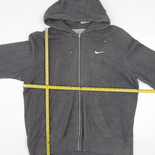 Nike Men's Grey Full Zip Hoodie XL Cotton Blend Sportswear