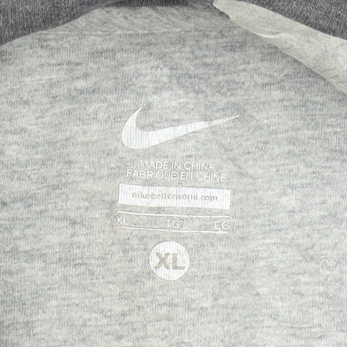 Nike Men's Grey Full Zip Hoodie XL Cotton Blend Sportswear