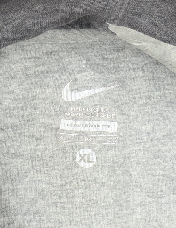 Nike Men's Grey Full Zip Hoodie XL Cotton Blend Sportswear