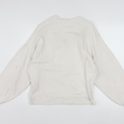 GAP Women Beige Crew Neck Pullover Sweatshirt XS Relaxed Fit