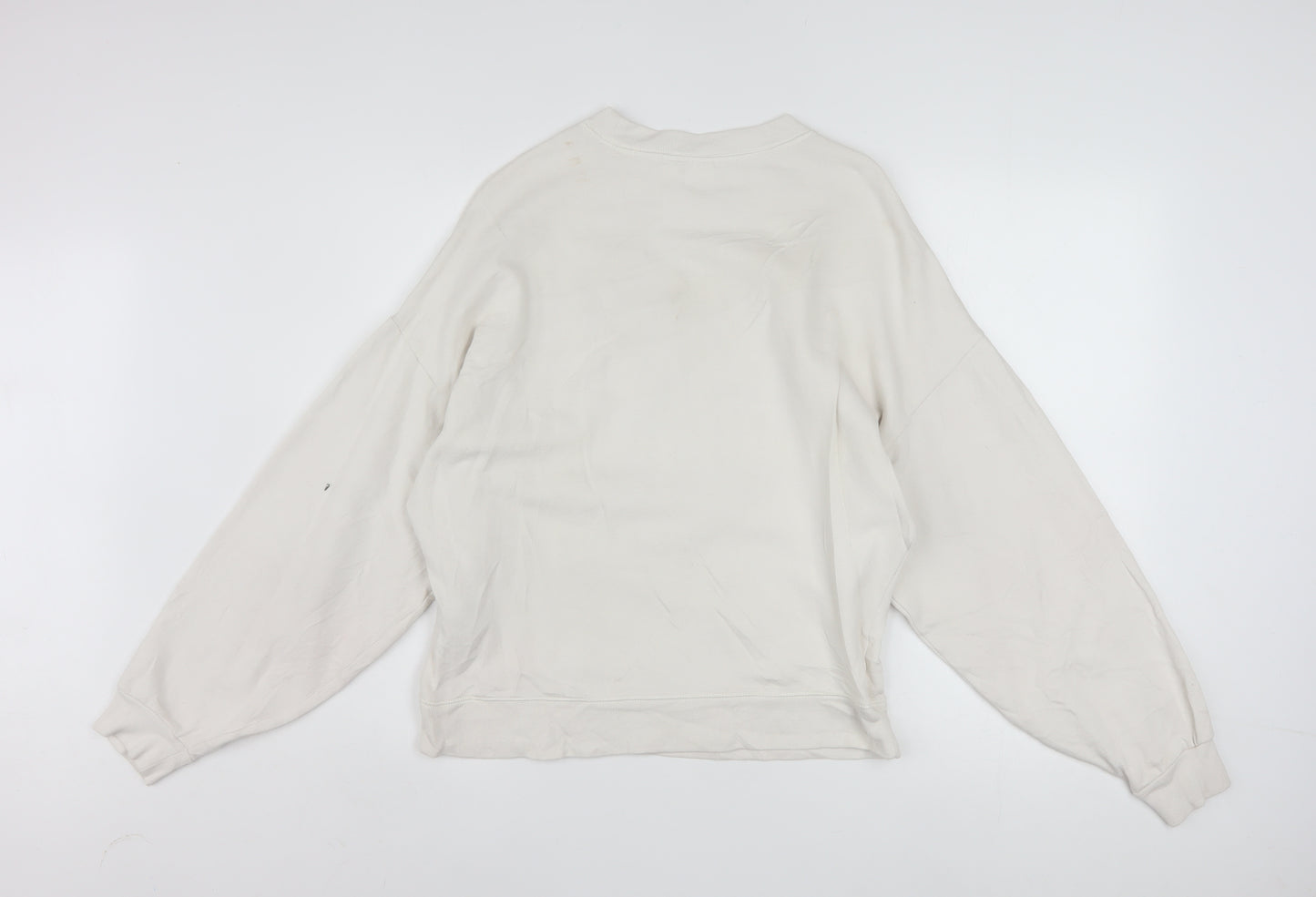 GAP Women Beige Crew Neck Pullover Sweatshirt XS Relaxed Fit