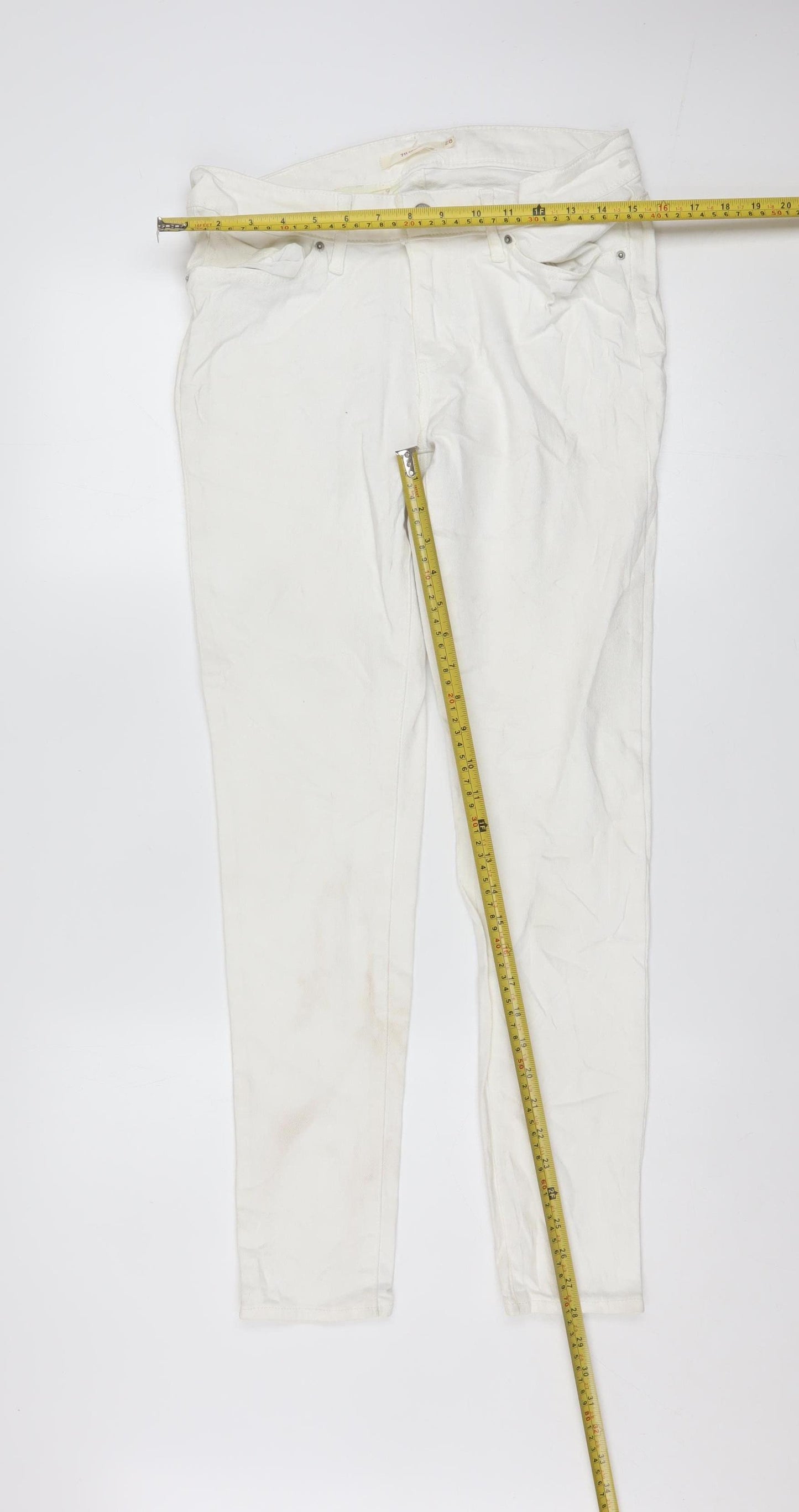 Levi's Women's White 711 Skinny Mid-Rise Jeans Size 28