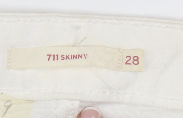 Levi's Women's White 711 Skinny Mid-Rise Jeans Size 28