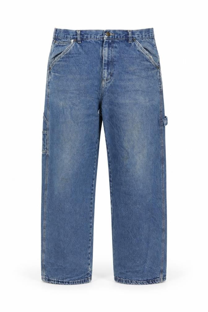 Front view of Smith's Workwear Men's Blue Straight Denim Jeans 38x34