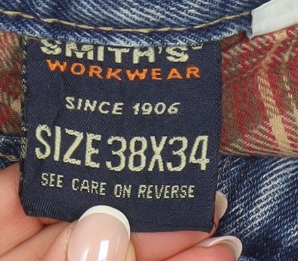 Smith's Workwear Men's Blue Straight Denim Jeans 38x34