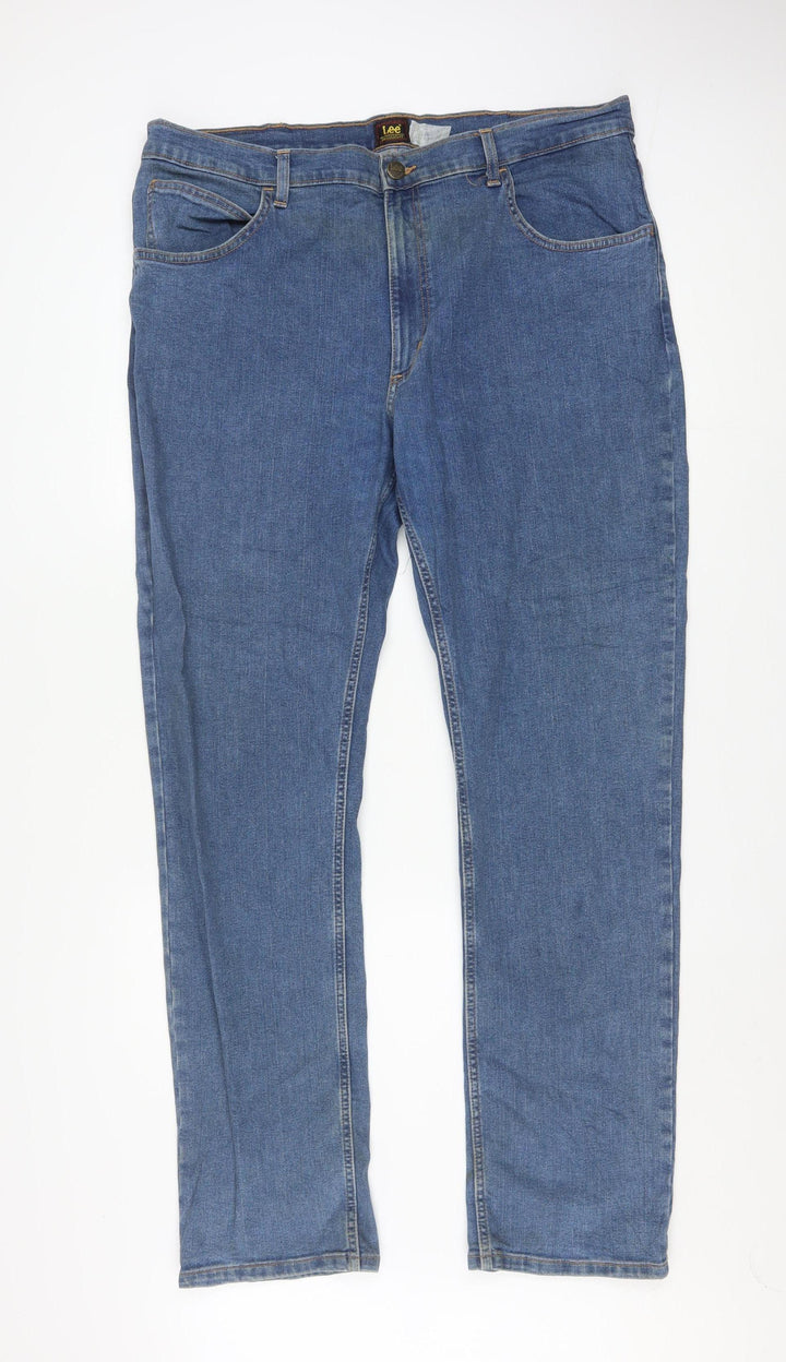 Lee Men's Blue Regular Fit Straight Leg Denim Jeans W40 L34