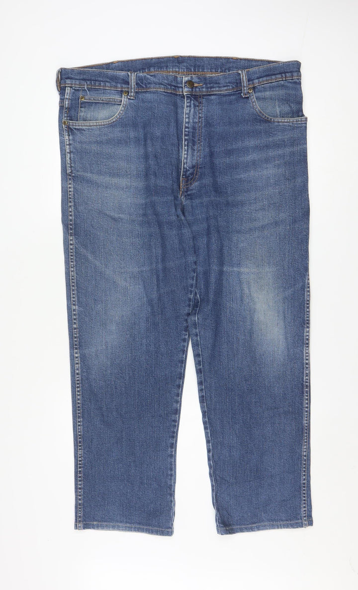 Wrangler Mens Blue Straight Leg Regular Fit Denim Jeans W40 L32