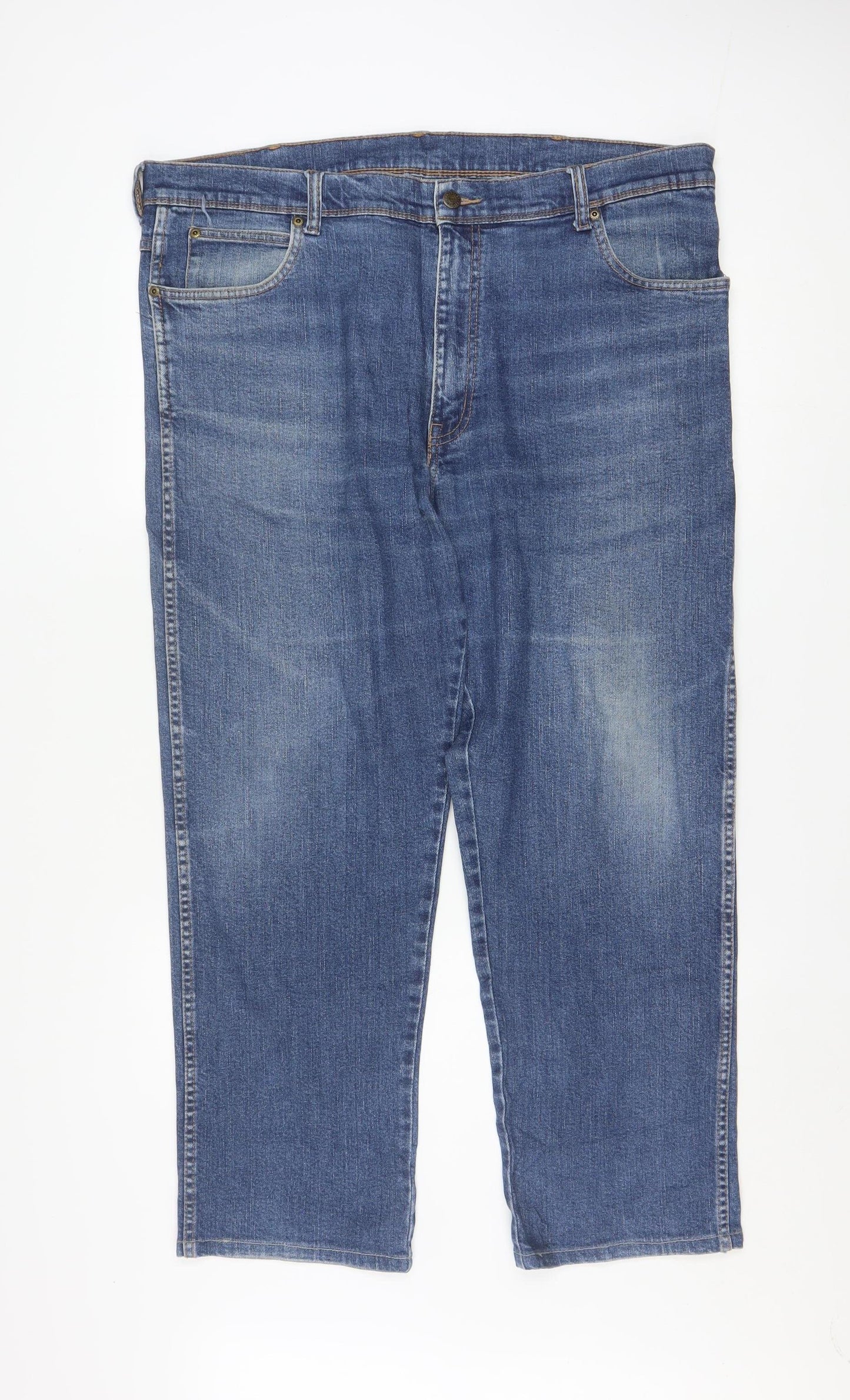 Wrangler Mens Blue Straight Leg Regular Fit Denim Jeans W40 L32