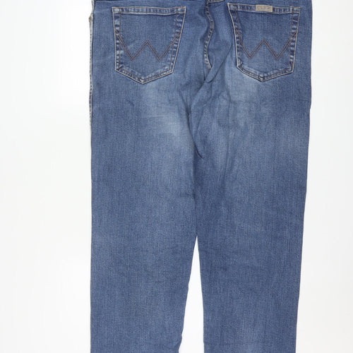 Wrangler Mens Blue Straight Leg Regular Fit Denim Jeans W40 L32